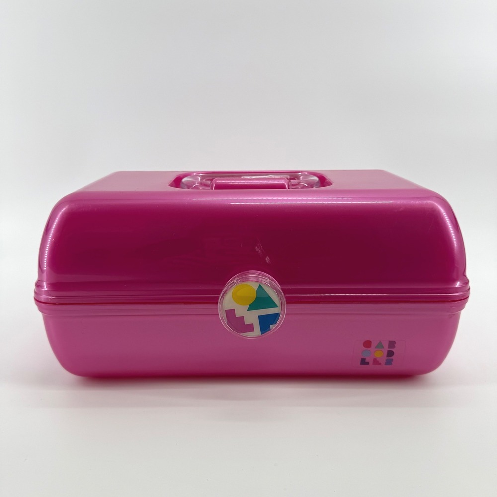 Caboodles On-The-Go Girl Makeup Case 5626 Metallic Hot Pink Retro Organizer